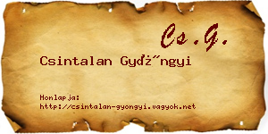 Csintalan Gyöngyi névjegykártya